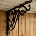 14''x8.5'' Decorative Shelf Brackets,2 Pack Cast Iron Shelf Supply,14 Inch Large Antique Black Corbesl,Screws Anchors Included