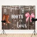 5x3ft Gender Reveal Backdrop Boots or Bows Photography Background Glitter Dot Star Rustic Wood Board Cartoon Baby Shower Banner Decorations Newborn Boy Girl Birthday Party Photo Booth Prop