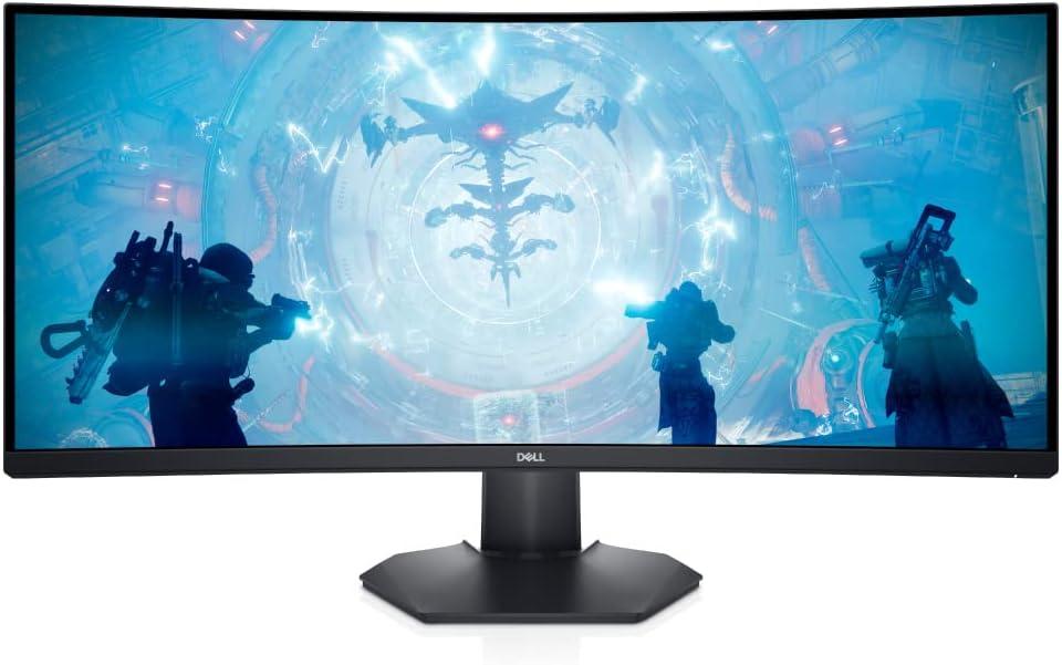 Dell S3422DWG 34 inch WQHD (3440x1440) 21:9 1800R Curved Gaming Monitor, 144Hz, VA, 1ms MPRT, AMD FreeSync Premium Pro, HDR 400, DisplayPort, 2X HDMI, 5X USB