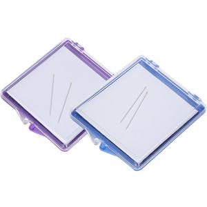Kodrily 2Pcs Magnetic Needle Case Set, Magnetic Needle Holder with 4 Pins, 2.8x3 in Sewing Needle Case, Sewing Needle Holder, Needle Organizer for Cross Stitch Sewing Knitting