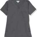 2 x Amazon Essentials Women's Classic Fit V-Neck Short Sleeve Scrub Top (Available in Plus Size) (Gray, XXL)