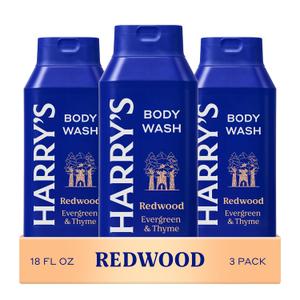 Harry's Men's Body Wash Shower Gel, Redwood Scent, 18 oz, Pack of 3