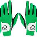 FINGER TEN Premium Rain Grip Men's Golf Gloves 1 Pair, Hot Wet Weather No Sweat Glove for Serious Feel & Performance, Left Right Hand Black Gray White Blue Fit Size S M L XL 2XL 3XL, (Medium)