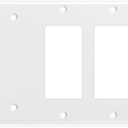 Kingdder 1 Pcs 3-gang 1-blank Wall Plate Standard Size Stainless Steel White Light Switch Plate Gloss Finish Size 3-gang 4.50" x 6.38" Corrosion-resistant Gfci Outlet Receptacle (2-decorator/1-blank)