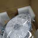 35" Geometric Ceiling Fan with Light Remote Control, 6 Speeds 3 Colors, White Low Profile Flush Mount Ceiling Fan for Kitchen Bedroom Living Room
