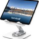 Lamicall Tablet Stand Holder for Desk - [Ultra-Slim Foldable][360Rotation] iPad Holder Stand, 360 Rotatable Desktop Tablet Holder, Tablets Accessories for 4.7-13" iPad, Switch, Phone (White)