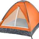 2 Person Camping Tent with Rain Fly and Carrying Bag (Orange)