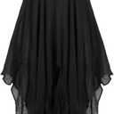 Halloween Grim Reaper Costume Medieval Renaissance Hooded Cloak Gothic Wizard Cape for Adult Halloween Cosplay (Large, Black)