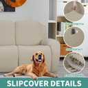 YEMYHOM 8 Pieces Stretch Recliner Sofa Cover Latest Jacquard Reclining Couch Cover with Side Pocket Anti-Slip Fitted 3 Cushion Furniture Slipcovers with Elastic Bottom (Sofa Recliner, Khaki)