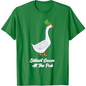 St Patricks Day Silliest Goose at The Pub Men Women Funny T-Shirt, Size S