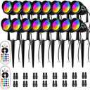RGBW Low Voltage Landscape Lighting, 12V-24V Color Changing IP67 Waterproof Landscape Spotlights for Christmas Decorations Yard Tree Decorative (16)