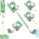 3-in-1 Kids Vacuum that Really Works  Working Toddler Vacuum Cleaner with Real Suction, Montessori Pretend Play Cleaning Toy Gift Set for Boys and Girls Ages 3+ (Green)