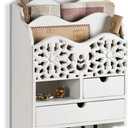 Dhmkfly 3-Slot Mail Sorter Organizer Wall Mount with 6 Hooks, Key Holder for Wall Decorative with 2 Drawer, Key Rack Hanger for Home Coat/ Letter/ Magazines/ Dog Leash/ Entryway/ Room Decor