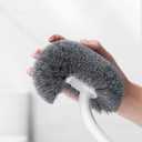 Modern Curved Toilet Brush with Wall Mount, White Handle with Gray Bristles, Long-Handled Design for Deep Cleaning, No-Stain Bathroom Cleaning Cleaning BrushSoft Fur Toilet BrushPlastic Material