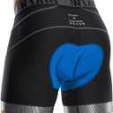 Bikewa Men's Cycling Underwear with Anti-Slip Leg Grips 4D Padded Bike Shorts MTB Liner for Bicycle Biking Riding (Large, Black/Grey)