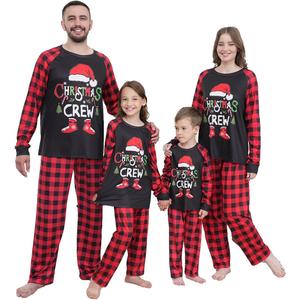Family Matching Christmas Pajamas Set, Cute Elk Sleepwear for Boys Girls Dad Mum (Black, L)