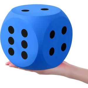 Shappy 6 Inches Foam Dice Fun Filled Large Educational Toy Kawaii Giant Dice Decorative Eva Foam Jumbo Cube Big Square Building Blocks for Game Nights Learning Sessions (Blue,2 Pcs)