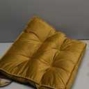 2 Pack Velvet Seat Cushions for Dining Chair Square Home Office Chair Pads Soft Floor Pillows Tatami Yoga Meditation Pads, Gold, 15.7x15.7x2.4