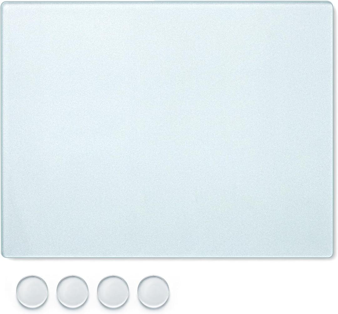 Nuanchu 16 x 12 x 0.2 Inch Tempered Frosted Glass Paint Muller Slab Mineral Pigment Grinding Plate for DIY Oil Painting Watercolor Oil Acrylic Painting