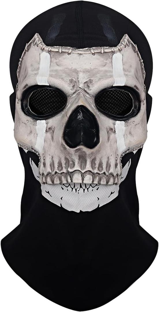 Joukavor Ghost Mask Skull Full Face Mask for Adult Halloween Cosplay (Black)