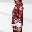 MNLYBABY Christmas Pajamas Set Women Set Long Sleeve Sleepwear Button Down 2 Piece Pjs Christmas Party Loungewear Nightwear (XL)