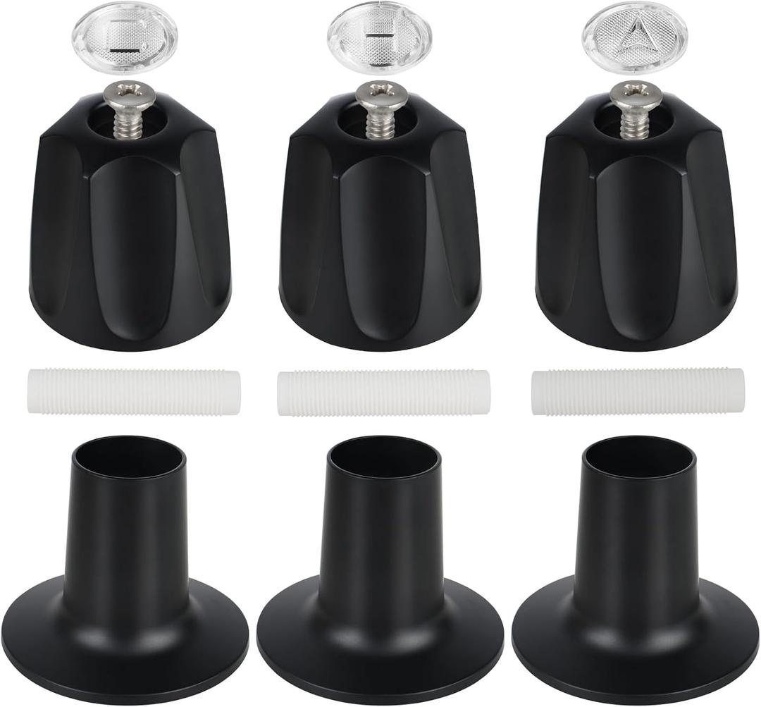 BOUYAO 81428 Bathtub and Shower Knobs 3 Piece Replacement Kit for Price Pfister Tub/Shower Handle, Black