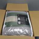 Chezmoi Collection Loft 8-Piece King Comforter Set, Forest Green/Gray/Cream Luxury Striped Bedding for All Season