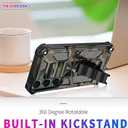 for Samsung Galaxy S24 FE Camouflage Case with Hidden Kickstand, Military Grade Shockproof Phone Cover for Men, Heavy Duty Rugged Protective Case for Samsung S24 FE MC Blue