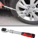 3/8" Drive Ratchet Retractable Socket Wrench,72-Tooth Extendable Ratchet Wrench,With Quick Release Locking,Soft-Grip with Reversible Switch