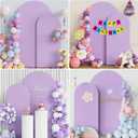 Wokceer Wedding Arch Backdrop Cover 7.2FT, 6FT Spandex Fitted Lavender Arch Covers Set of 2 Round Top Chiara Arches Backdrop Cover for Birthday Party Ceremony Banquet Decoration