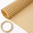 Fiwochic 20''x 6.56 ft Cane Webbing Kit, Rattan Webbing Roll with 1/5" x 16.4ft Groove, Chair Caning Repair Material for Furniture, Cabinets & DIY Basket Making