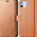 TUCCH Case Wallet for iPhone 11 6.1-inch, Protective [TPU Shockproof Inner Shell], PU Leather [RFID Blocking] [Card Holder] Magnetic Stand Cover Compatible with iPhone 11 6.1" 2019, Light Brown