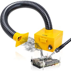 KOTTO Strong Suction Smoke Absorber for Soldering, Welding, 3D Printing - Extractor with Carbon or HEPA Filter [Updated, Hose Pre-Attached]