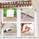 Kinlop 36 Inch x 20 Feet Double Primed Cotton Canvas Large Linen Beige Canvas Roll for Oil and Acrylic Painting