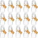 BLUE PANDA 15 Pack Small Swing Top Glass Bottles - 2 oz/60 ml Bottles with Lids, Stoppers, Tags & Jute Twine for Wedding Party
