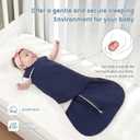 ZIGJOY Sleep Sack Swaddle 1.0 Tog Baby Wearable Blanket 100% Cotton Baby Swaddle Blanket for Newborns 6-12 Months Space&Blue