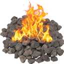 20LB Black Lava,Lava Rock Granules,Stones for Indoor Gas Fireplaces, Fire Pits, and Fire Pit Tables, Gas Fireplace Rocks, Fire Pit Stones for Outdoor Grills and Landscaping(1.2"-2")