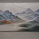 Art Modern Abstract Art Oil Painting Mountain Landscape Home Office Corridor Wall Decorative Art 24x48 inches (Dn196)