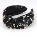 Halloween Rhinestone Jeweled Headbands for Women, Knotted Skeleton Hair Hoops