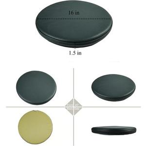 Xirggur Memory Foam Seating Pads, Faux Leather Waterproof Round Cushions,16"x16"x2" Soft Seat Cushion for Learning Sitting Chair Yoga and Meditation (Black)