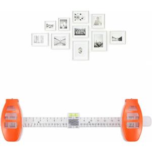 Picture Hanging Tool with Level Magnetic Alignment Ruler for Frames & Mirrors, Wall-Friendly DIY Hanger for Home Decor