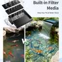 POPOSOAP 55W Solar Pond Waterfall Spillway with Fountain Pump, 304 Stainless Steel & Filtration System Pond Waterfall, 9.8FT Tubing for Koi Ponds, Garden Fountains & Landscape Water Features-P5552S