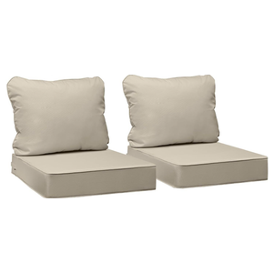 AAAAAcessories Outdoor Seat Cushions for Chairs, Fade-Resistant, Waterproof Patio Furniture Replacement Cushions, 24" x 24" x 5" + 24" x 19", Set of 2, Beige