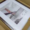 Frametory, 4x6 Double Picture Frame in Black and Walnut - 8x10 Collage Frame, Real Glass - Horizontal and Vertical Formats for Wall, 1 Pack, 8x10 with Two 4x6
