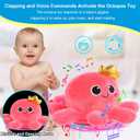 Octopus Crawling Toy - Octopus Toy with Light, Music, Voice Control, and Clap Hands Awake for 2+ Year Old Boys and Girls
