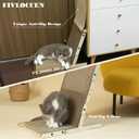 Modern Cardboard Cat Scratcher for Indoor Cats, Anti-Tip Wooden Frame Cat Scratching Board, Wall/Sofa/Furniture Mount by Non-Slip Cat Scratch Pad, Extra Durable for Multi-Cat Homes(M)