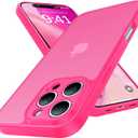 Shockproof for iPhone 16 Pro Case, [Full Camera Protection] [Military-Grade Drop Protection] Protective Anti-Yellow Slim Translucent Skin-Friendly for iPhone 16 Pro Phone Case, Hot Pink