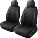 Car Seat Covers,Leather Car Seat Covers,Breathable and Sporty Car Seat Cover,Universal Fit Automotive Seat Covers for Car SUV Sedan and Trucks(2 Pieces,Front Seat,Black,N2)