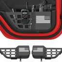 Metal Rear Door Pocket Storage Box for Jeep Wrangler JL JLU 4XE 2018-2024 & Gladiator JT 2020 2021 2022 2023 2023 2024 Accessories Door Storage Organizer Molle Panels, Flag