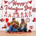Biswiter Valentines Day Decorations, NO-DIY Party Decorations Includes Glitter Happy Banner, Supplies Hanging Swirls, for Office